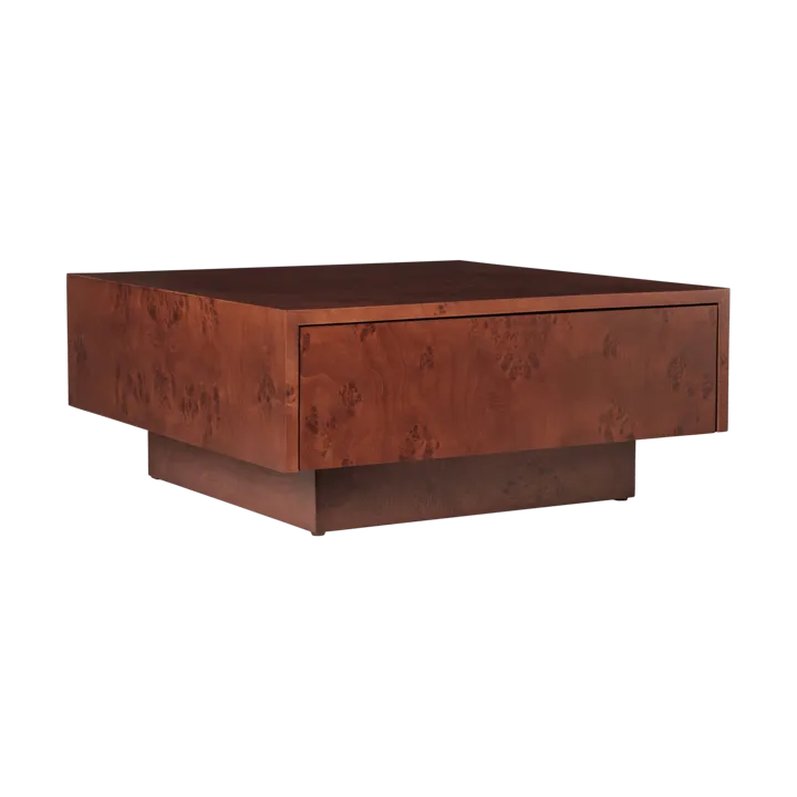 Burl storage coffee table 70x70 cm - Dark stained burl - Ferm Living