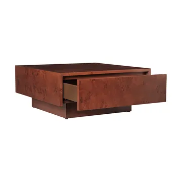 Burl storage coffee table 70x70 cm - Dark stained burl - Ferm Living
