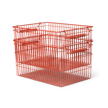 Cala stackable basket 2-pack - Poppy red - Ferm Living