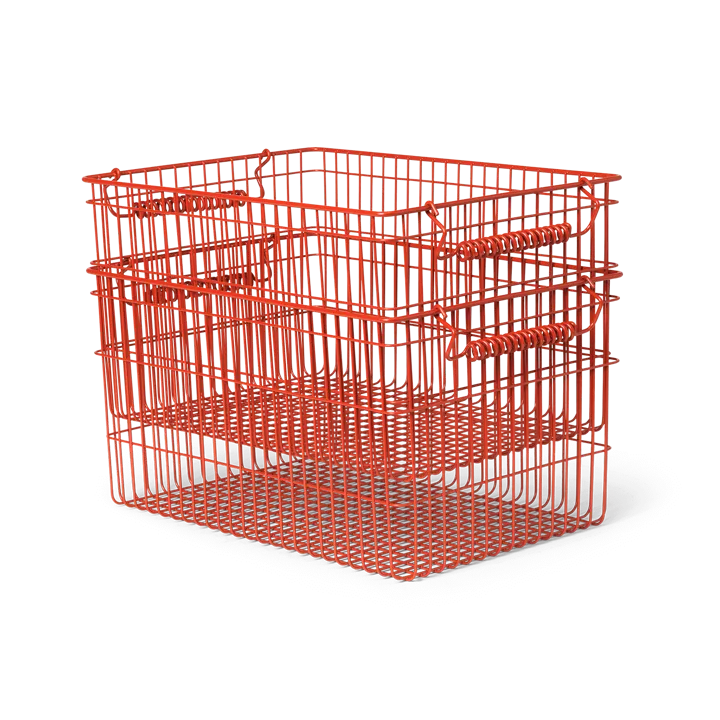Cala stackable basket 2-pack - Poppy red - Ferm Living