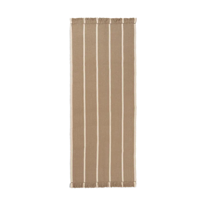 Calm kelim walking mat - Dark Sand, Off-white, 80x200 cm - Ferm Living