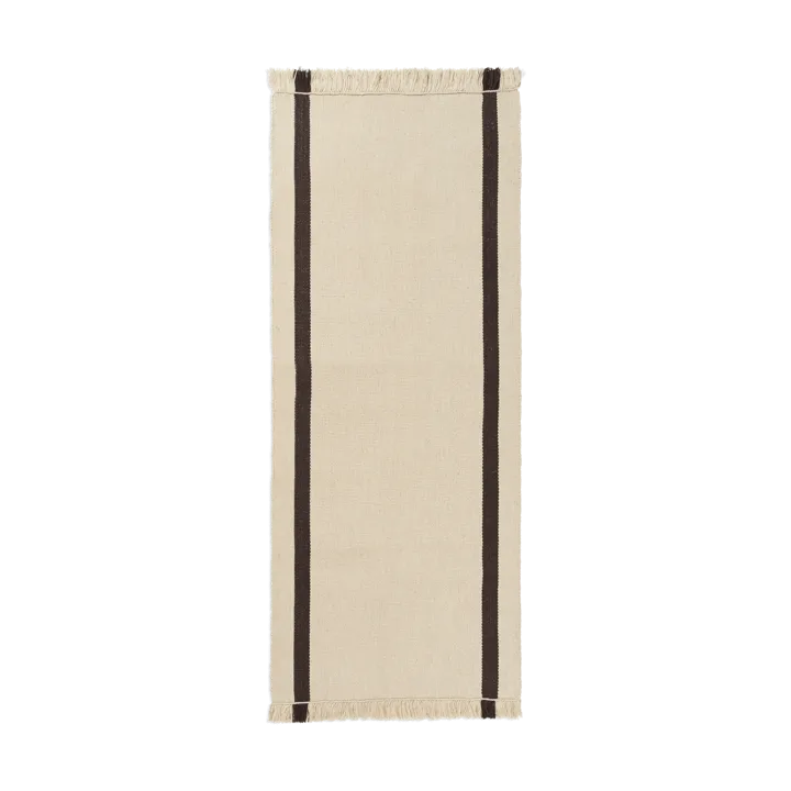 Calm kelim walking mat - Off-white, Coffee, 80x200 cm - Ferm Living