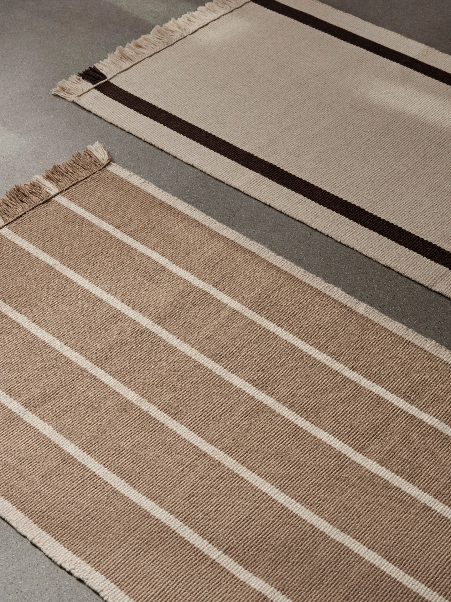 Calm kelim walking mat, Off-white, Coffee, 80x200 cm Ferm Living
