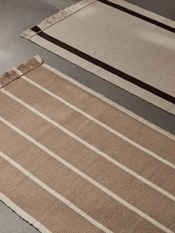 Calm kelim walking mat - Off-white, Coffee, 80x200 cm - Ferm Living