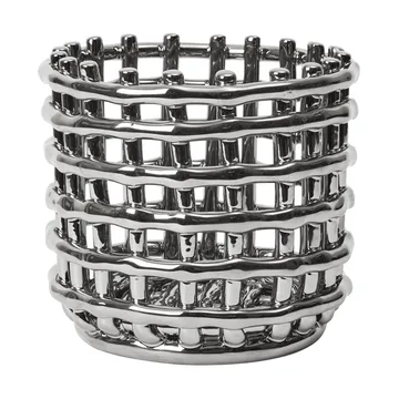 Ceramic braided basket Ø16 cm - Silver - Ferm Living