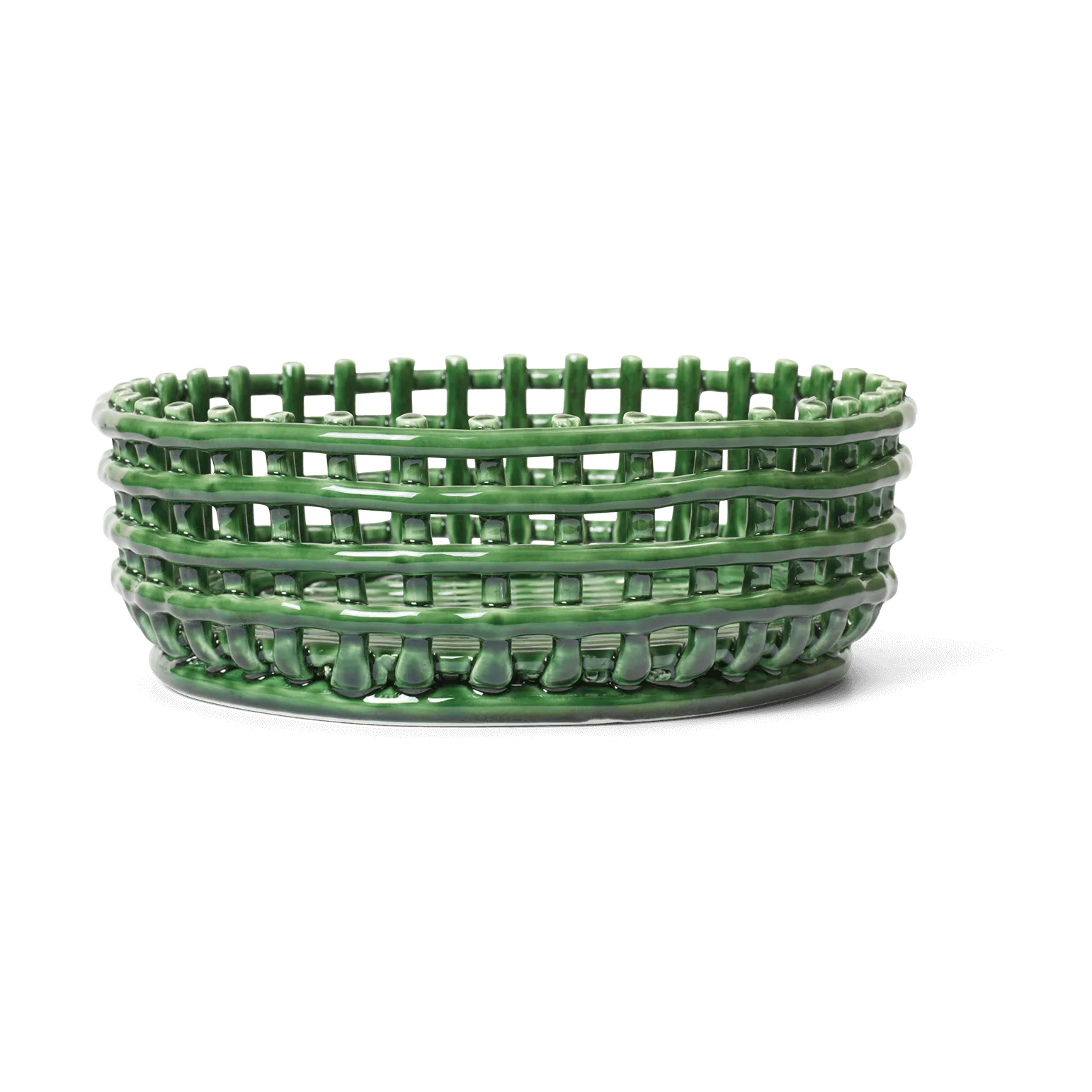 Ceramic braided bowl, Emerald Green Ferm Living