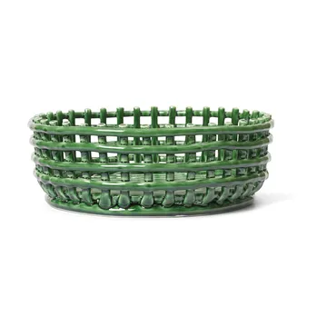 Ceramic braided bowl - Emerald Green - Ferm Living