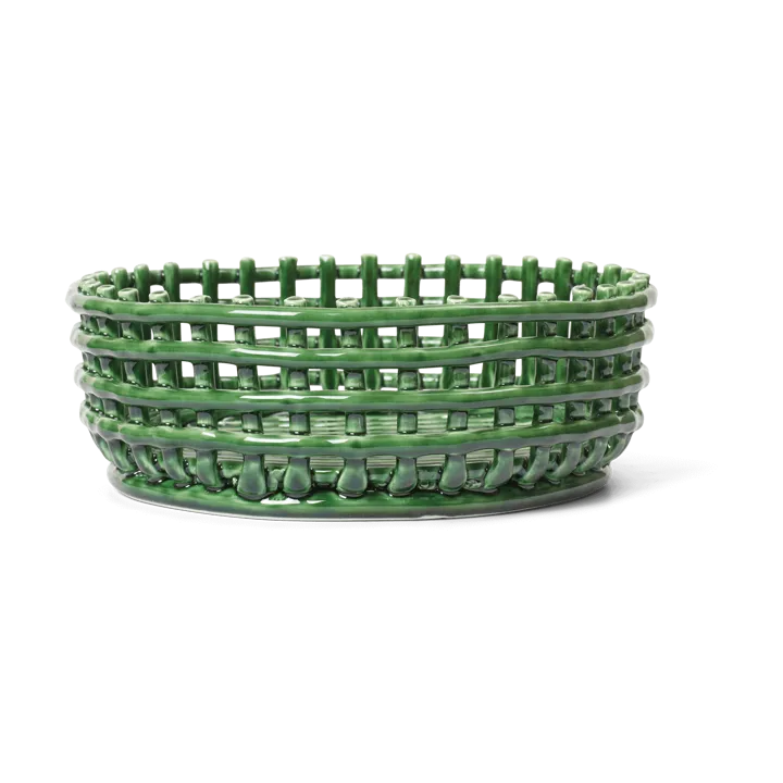 Ceramic braided bowl - Emerald Green - Ferm Living