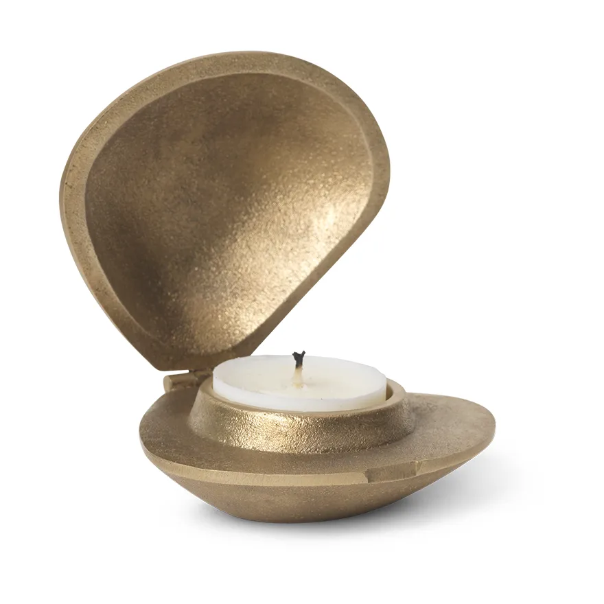 Clam candle holder, Brass Ferm Living