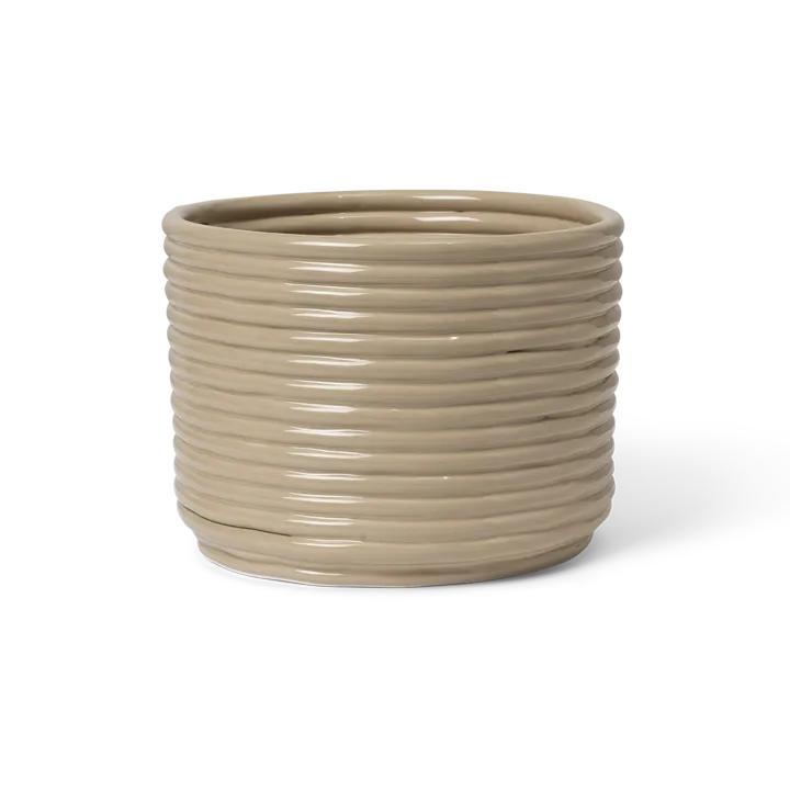 Corduroy flower pot Ø20x15 cm - Cashmere - Ferm Living