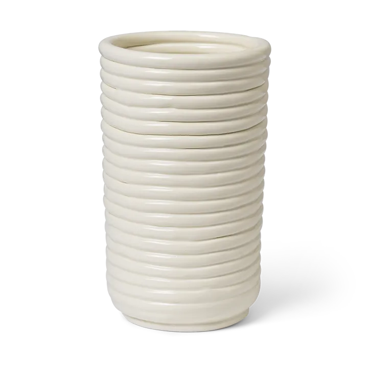 Corduroy vase 21 cm - Off white - Ferm Living