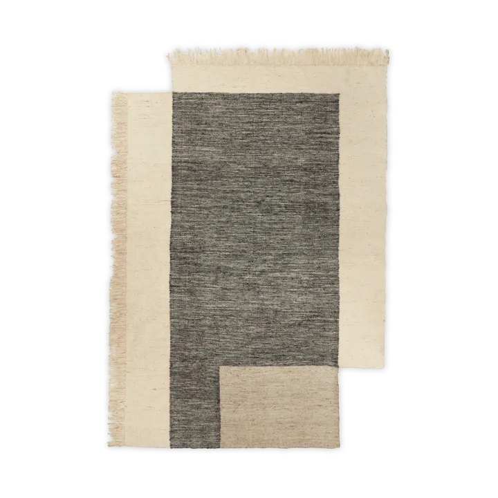 Counter wool rug - Charcoal-Off-white, 200x300 cm - Ferm Living