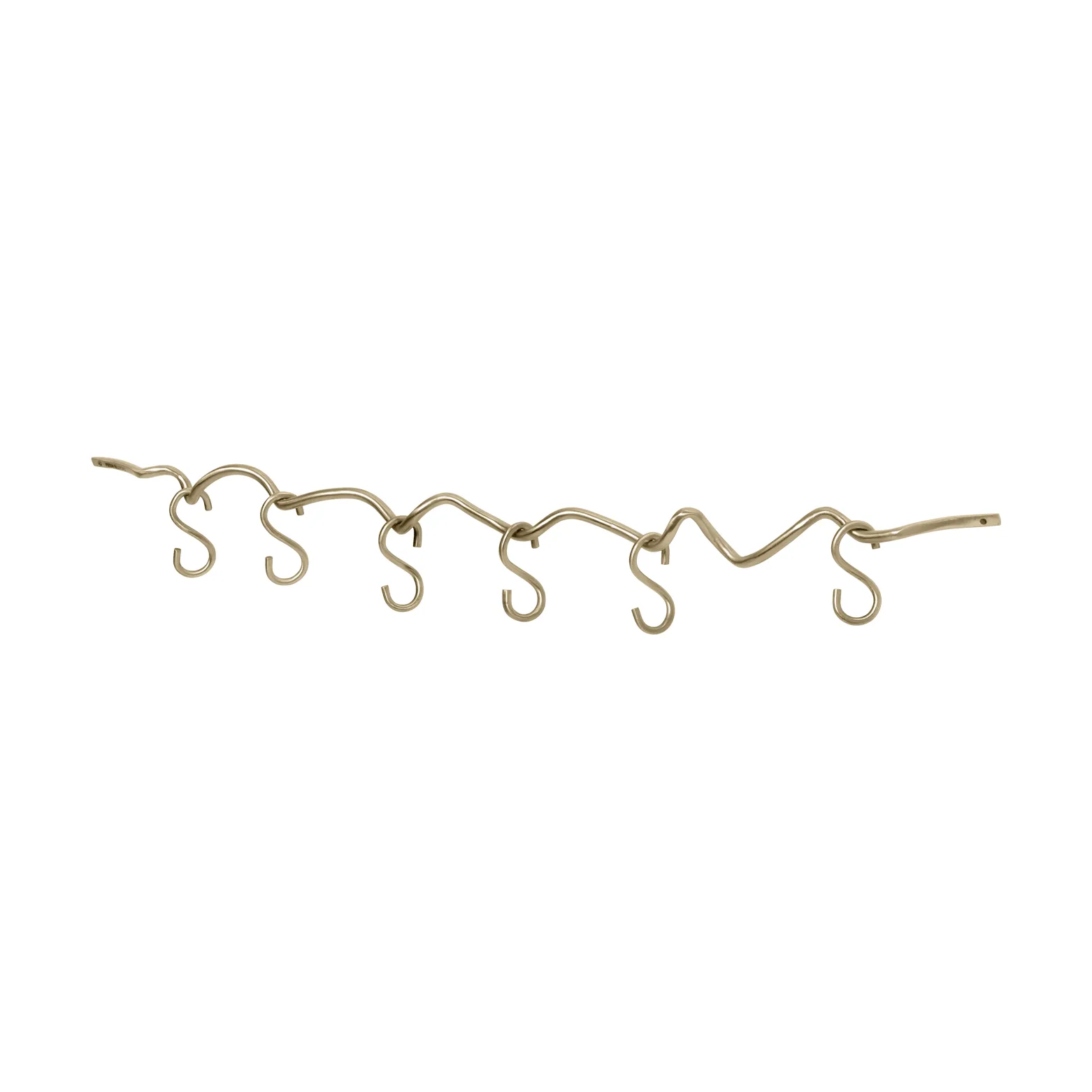Curvature wall rail incl. 6 hooks, Brass Ferm Living