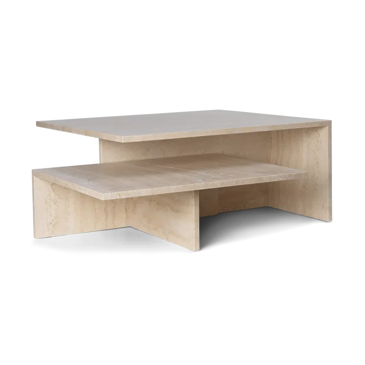 Distinct Grande Duo coffee table 133x70x35 cm - Travertine - Ferm Living