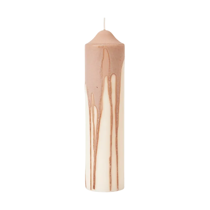 Drip pillar candle - Beige, 20 cm - Ferm Living