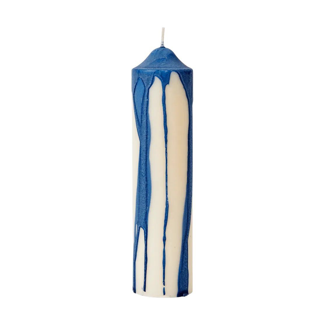 Drip pillar candle, Deep Blue, 20 cm Ferm Living