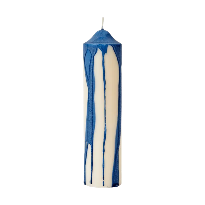 Drip pillar candle - Deep Blue, 20 cm - Ferm Living