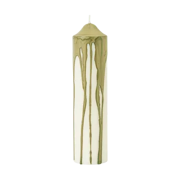 Drip pillar candle - Olive Green, 20 cm - Ferm Living