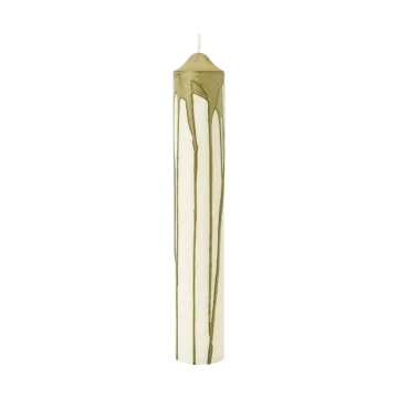 Drip pillar candle - Olive Green, 30 cm - Ferm Living