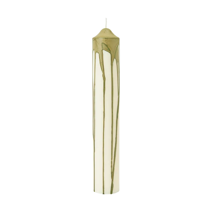 Drip pillar candle - Olive Green, 30 cm - Ferm Living