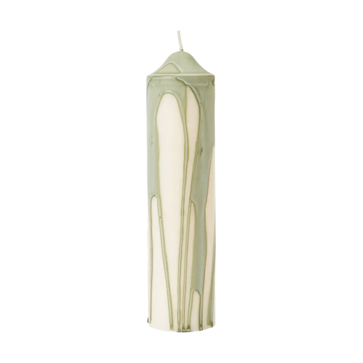 Drip pillar candle - Tea Green, 20 cm - Ferm Living
