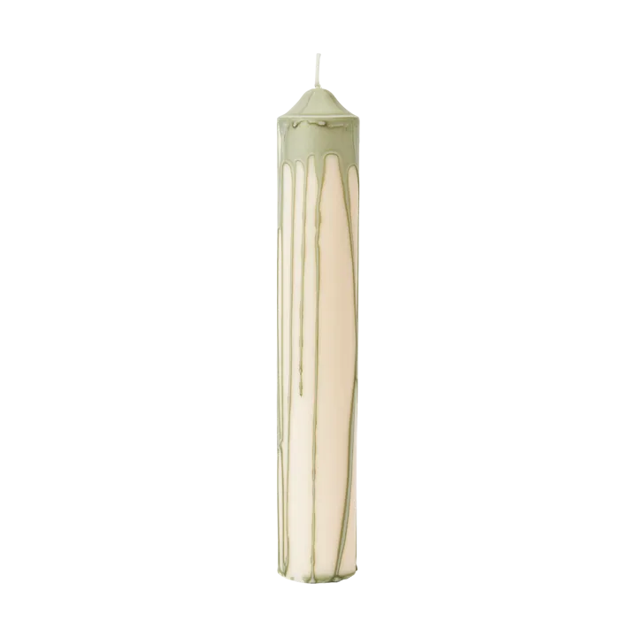 Drip pillar candle - Tea Green, 30 cm - Ferm Living