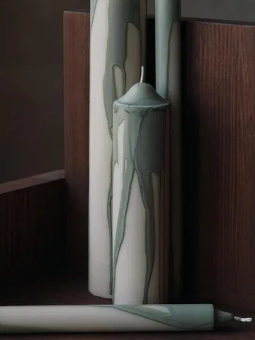 Drip pillar candle - Tea Green, 30 cm - Ferm Living