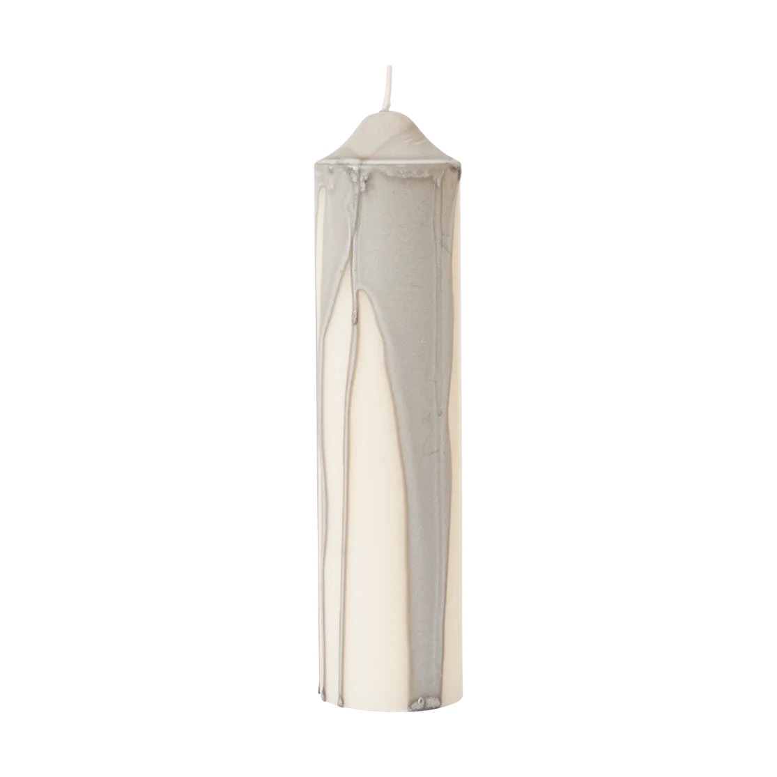 Drip pillar candle, Warm Grey, 20 cm Ferm Living