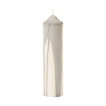 Drip pillar candle - Warm Grey, 20 cm - Ferm Living