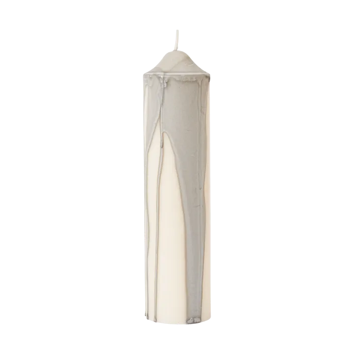 Drip pillar candle - Warm Grey, 20 cm - Ferm Living