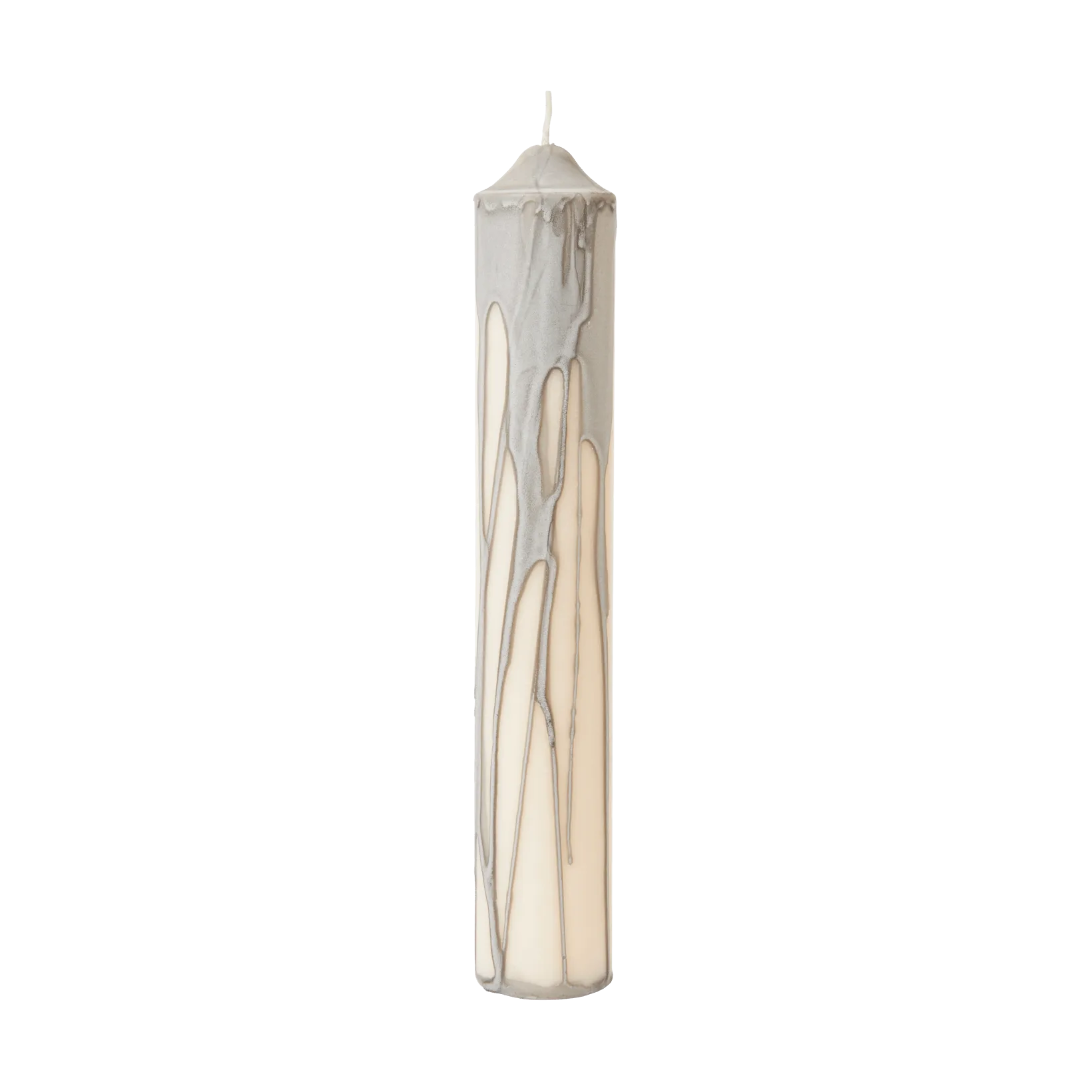 Drip pillar candle, Warm Grey, 30 cm Ferm Living
