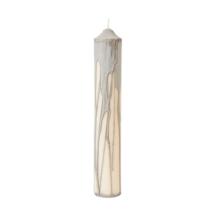 Drip pillar candle - Warm Grey, 30 cm - Ferm Living