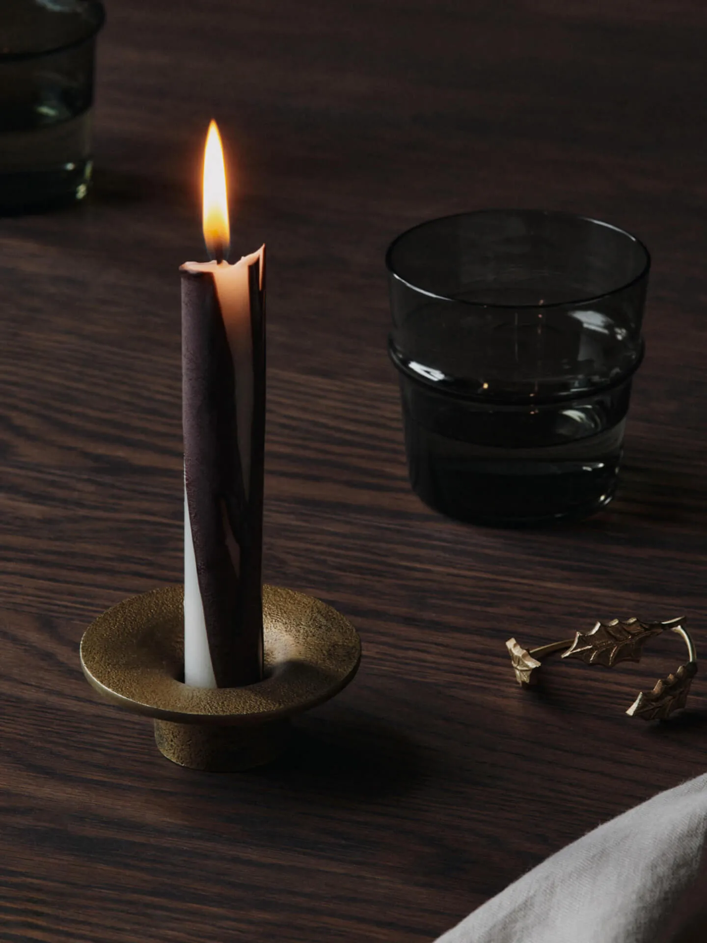 Dryp stearin candle 2-pack, Dark Chocolate Ferm Living
