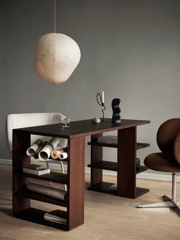 Edre desk 137x65x73.5 cm - Dark Stained Pine - Ferm Living