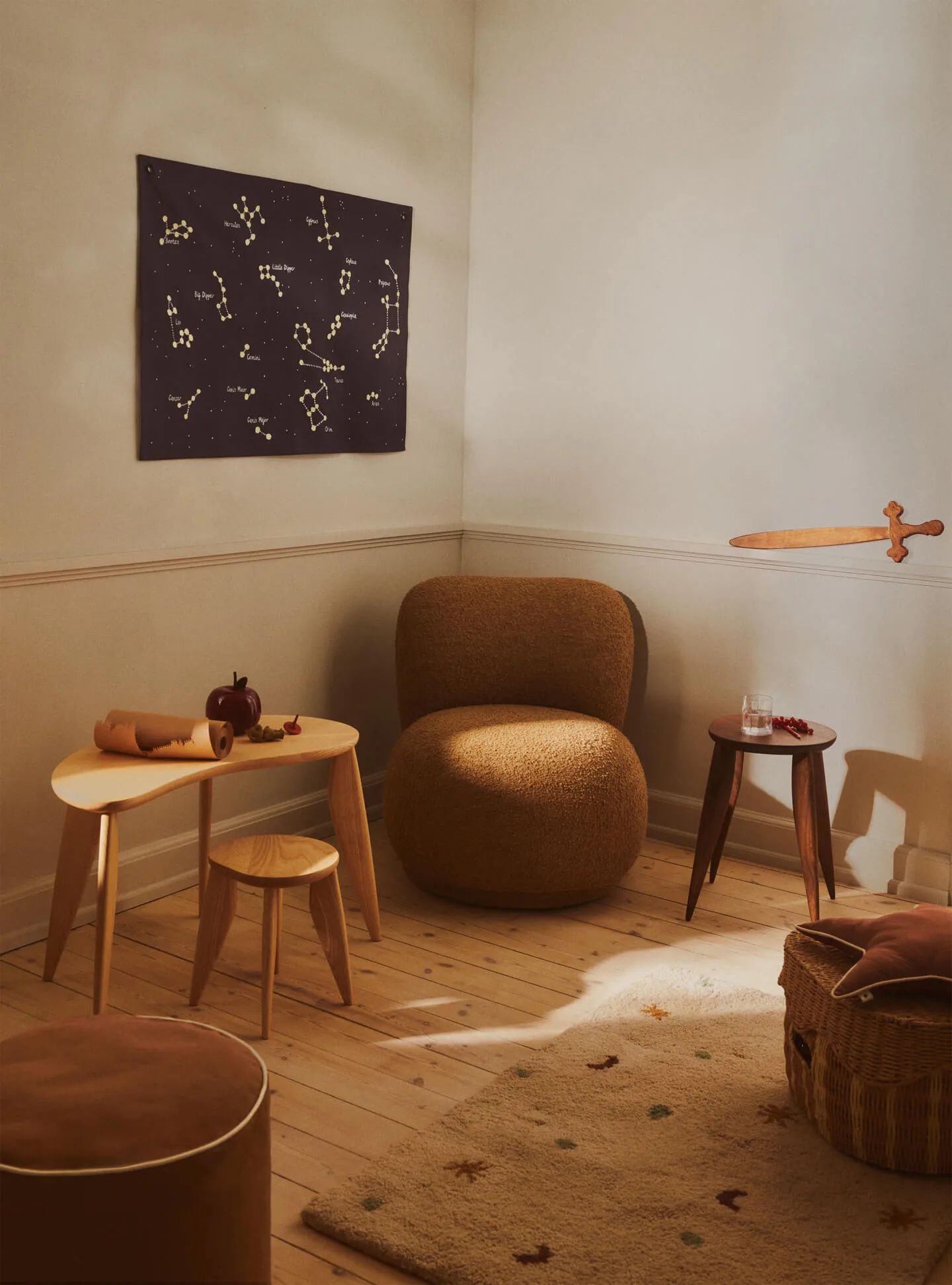 Feve kids writing table, Untreated Ash Ferm Living