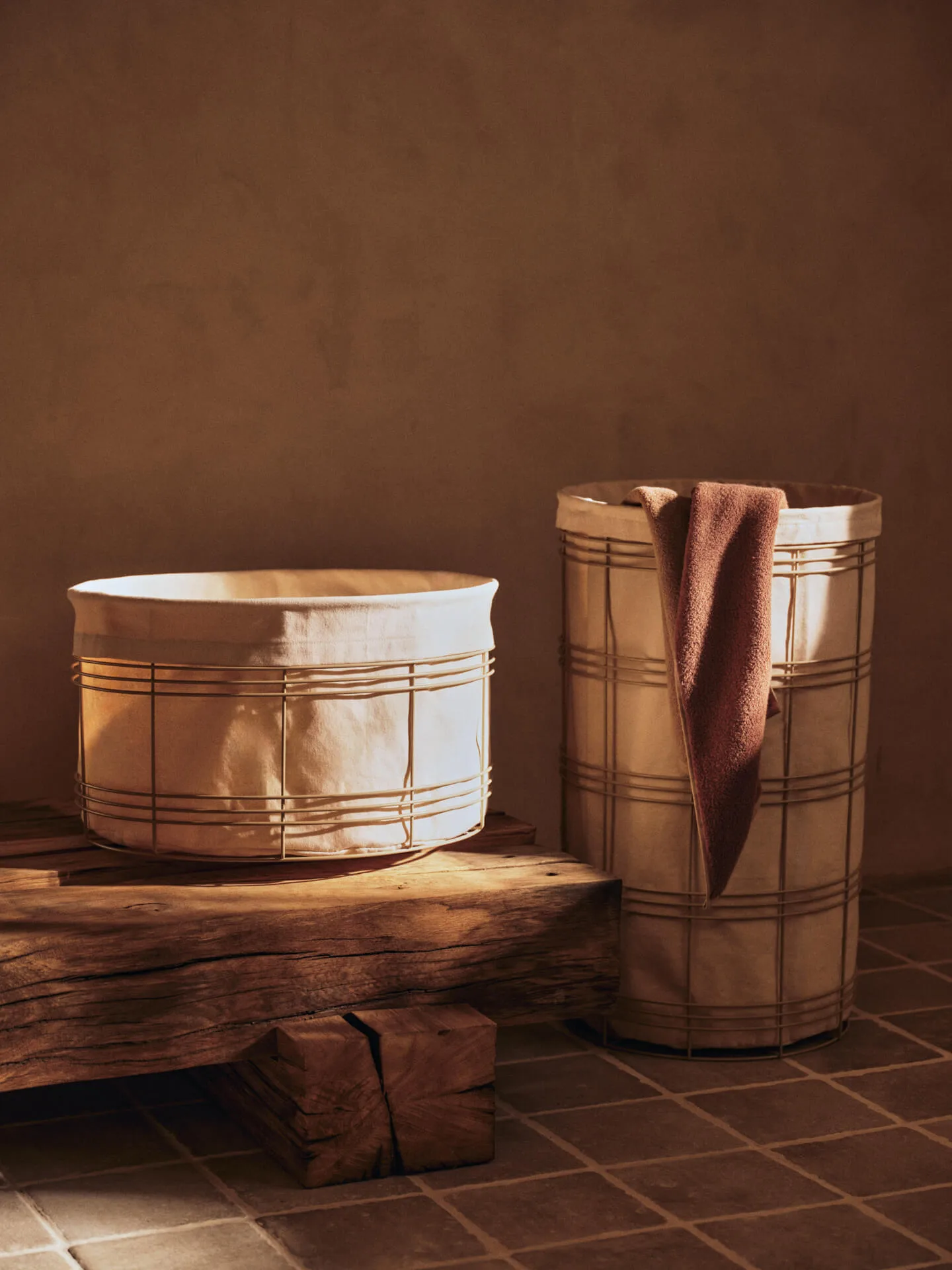 Fio laundry basket, Cashmere-natural Ferm Living