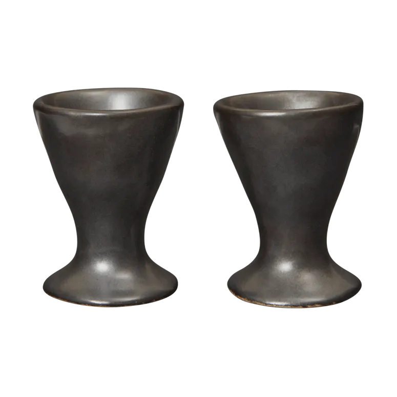 Flow egg cups 2-pack, Black Ferm Living