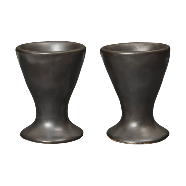Flow egg cups 2-pack - Black - Ferm Living