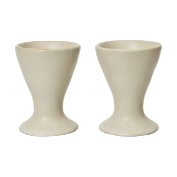 Flow egg cups 2-pack - Off-white speckle - Ferm Living