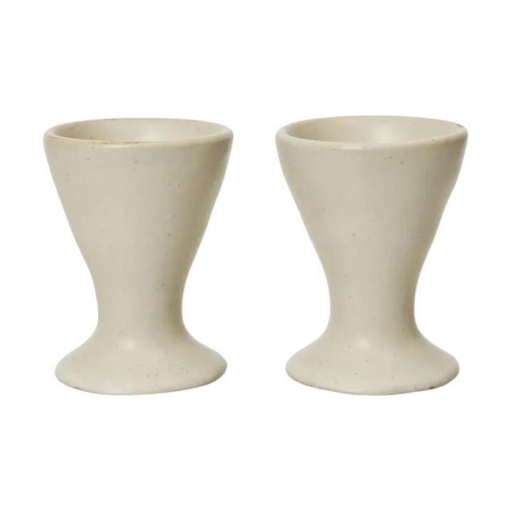 Flow egg cups 2-pack - Off-white speckle - Ferm Living