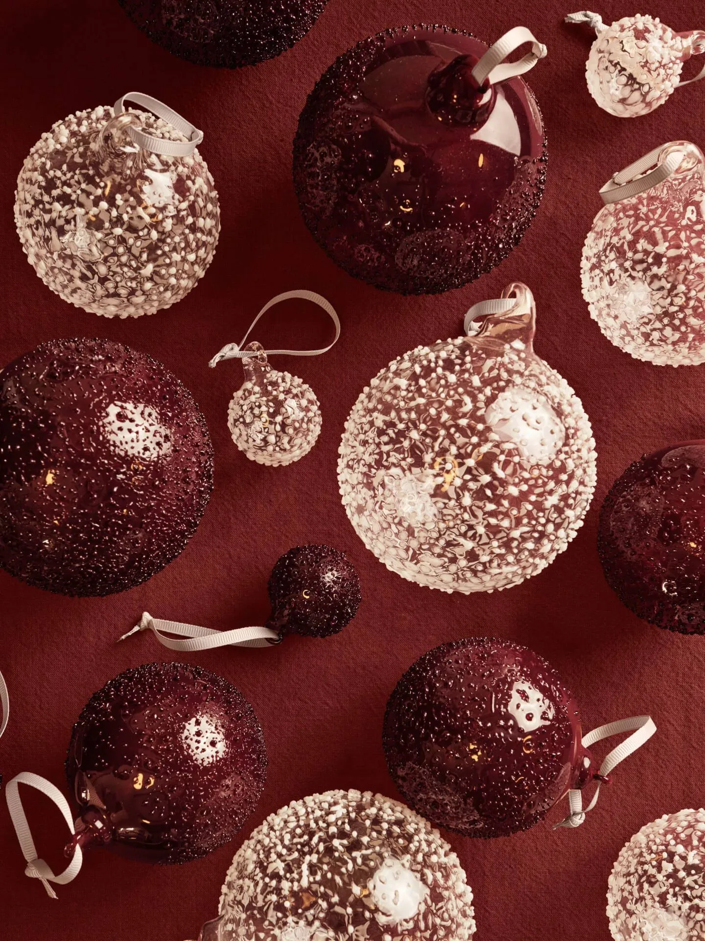 Flurry Christmas baubles 3-pack, M, White Ferm Living