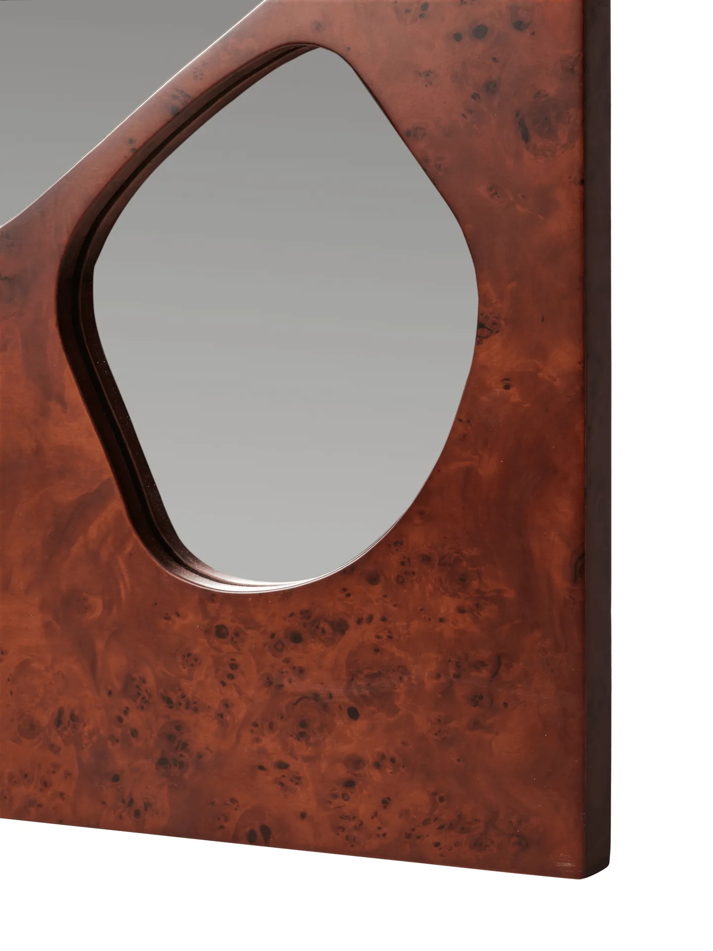 Folia mirror, Dark stained burl, 82 cm Ferm Living