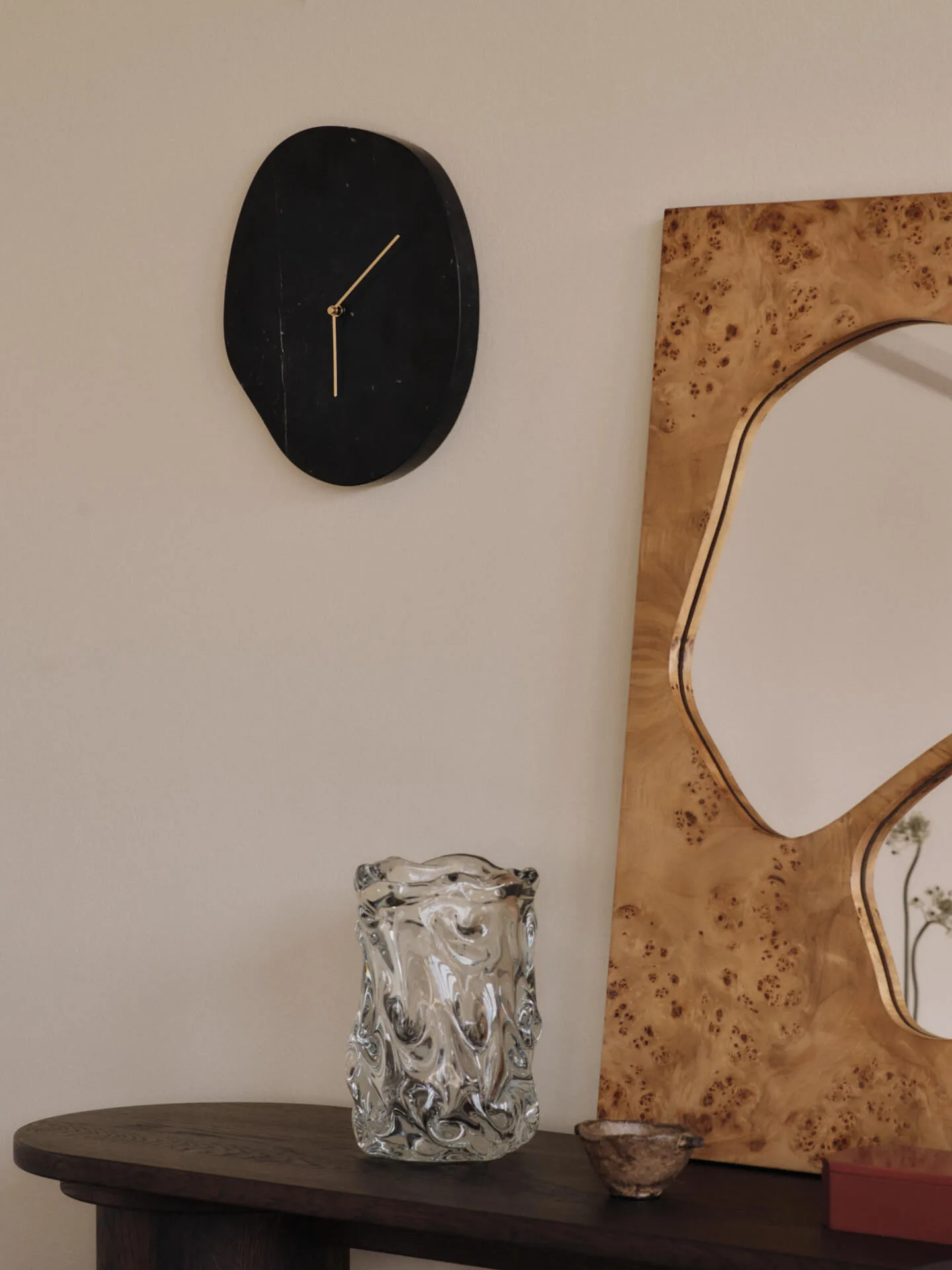 Folia mirror, Natural burl, 82 cm Ferm Living