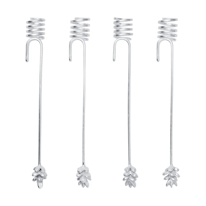 Forest candle holder for Christmas tree 4-pack - Silver - Ferm Living