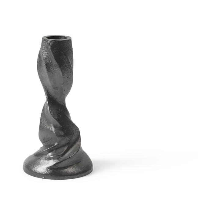 Gale candlestick 13 cm - Blackened Aluminium - Ferm Living