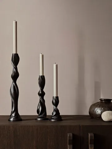 Gale candlestick 13 cm - Blackened Aluminium - Ferm Living