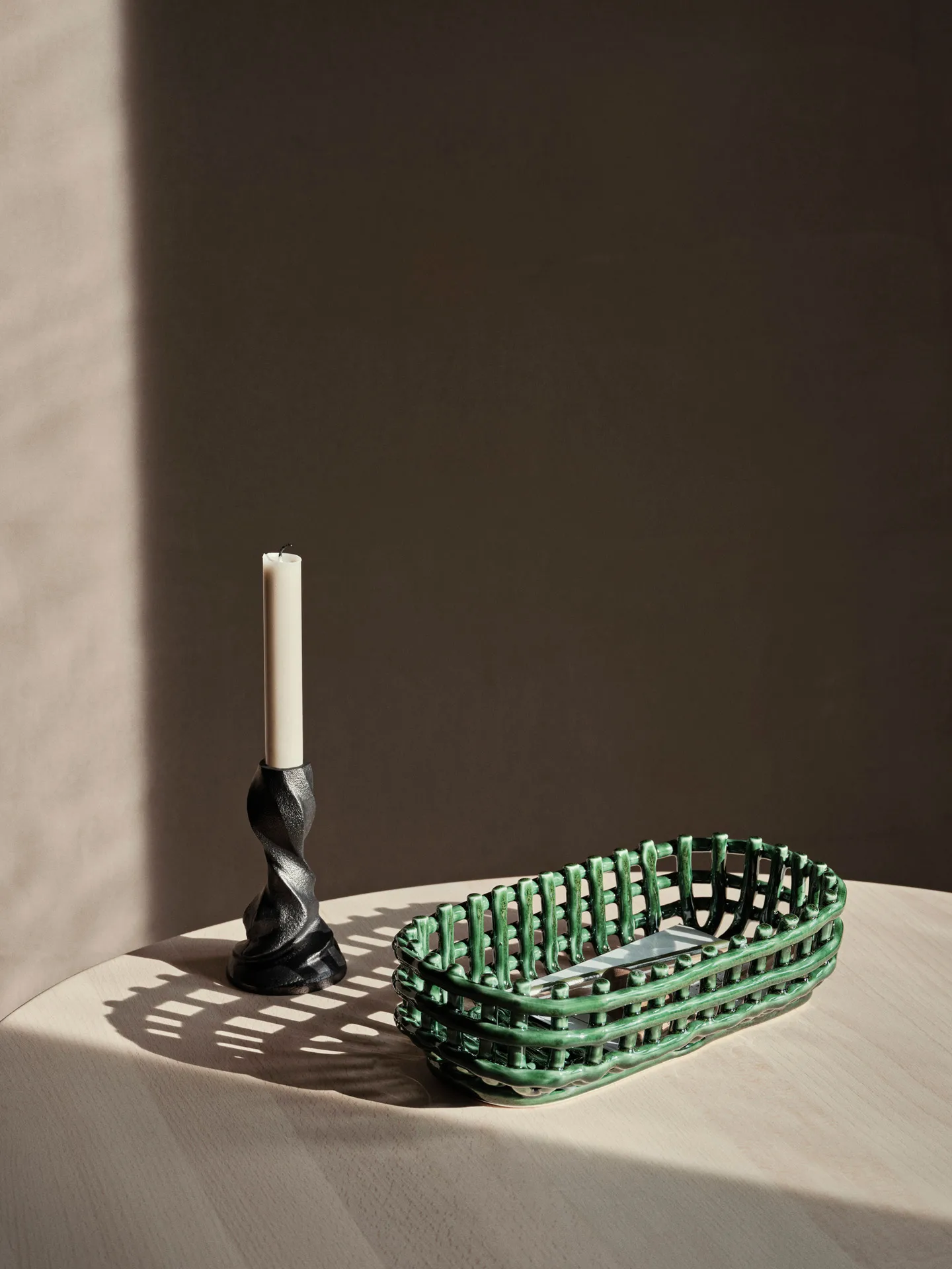 Gale candlestick 13 cm, Blackened Aluminium Ferm Living