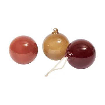 Glass bauble Christmas ornaments L Ø10 cm 3 pieces - Roseate Opaque - Ferm Living