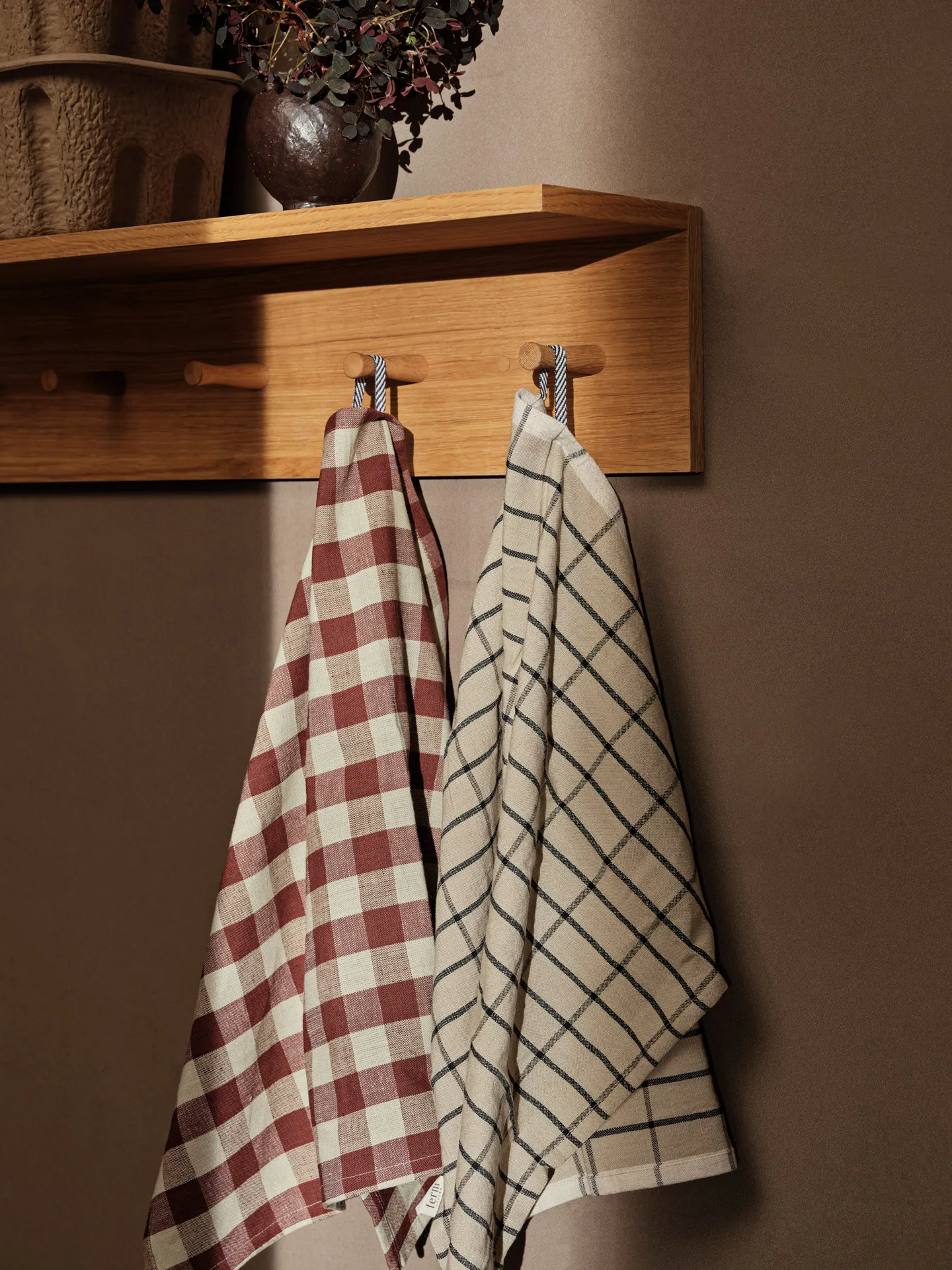 Hale kitchen towel 50x70 cm, Cinnamon-grey green Ferm Living
