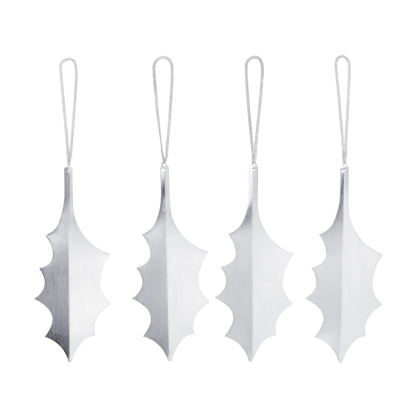 Holly leaf decorative hang 13.5 cm 4-pack, Silver Ferm Living